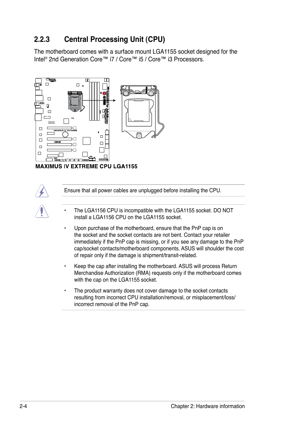 3 central processing unit (cpu), Central processing unit (cpu) -4 | Asus Maximus IV Extreme User Manual | Page 36 / 186