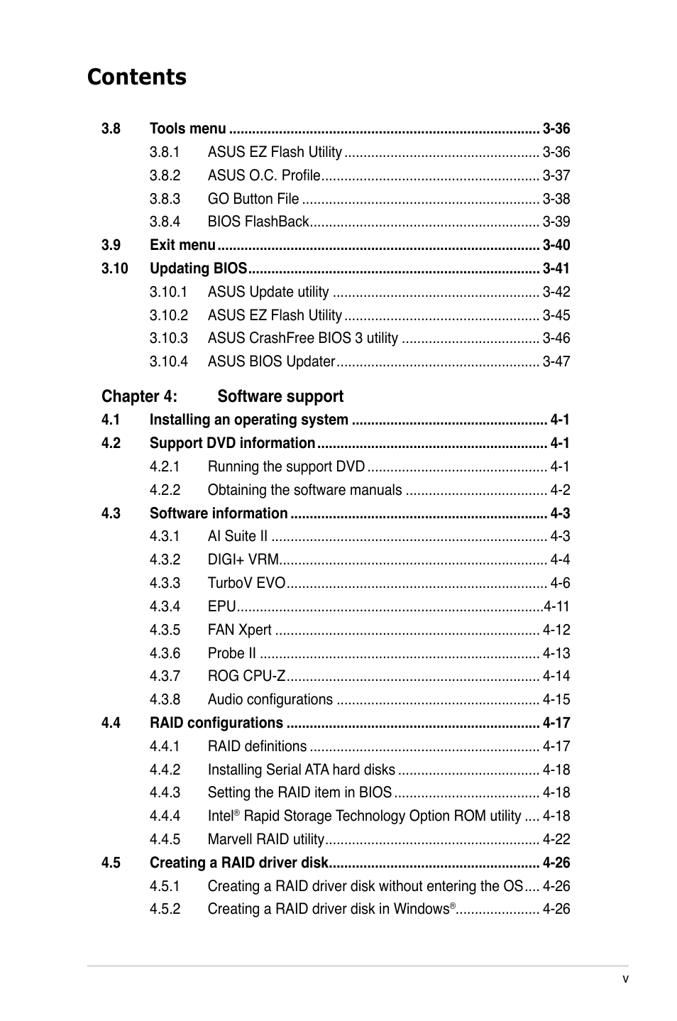 Asus Maximus IV Extreme User Manual | Page 5 / 186