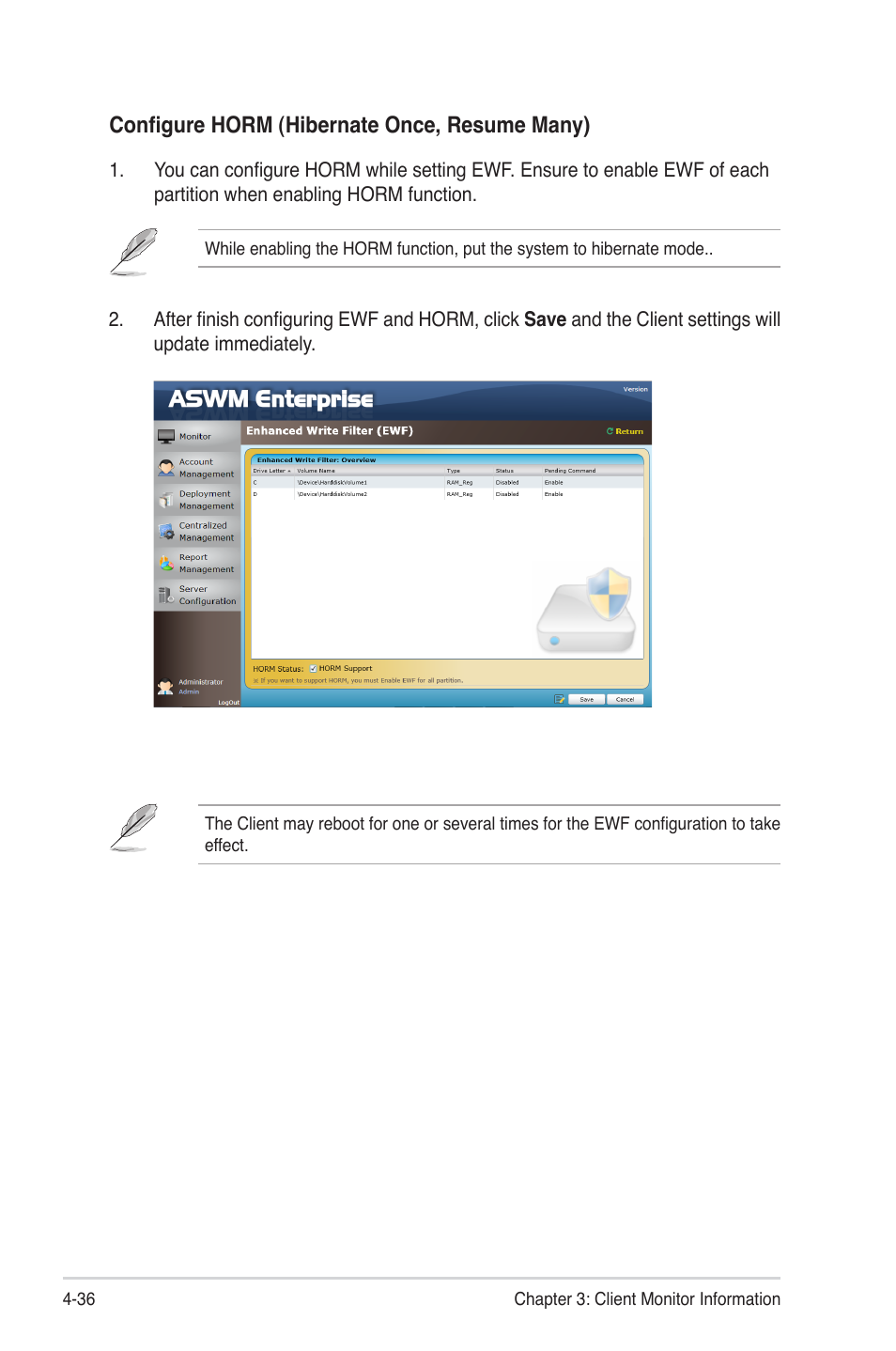 Configure horm (hibernate once, resume many) | Asus TC715 User Manual | Page 100 / 106