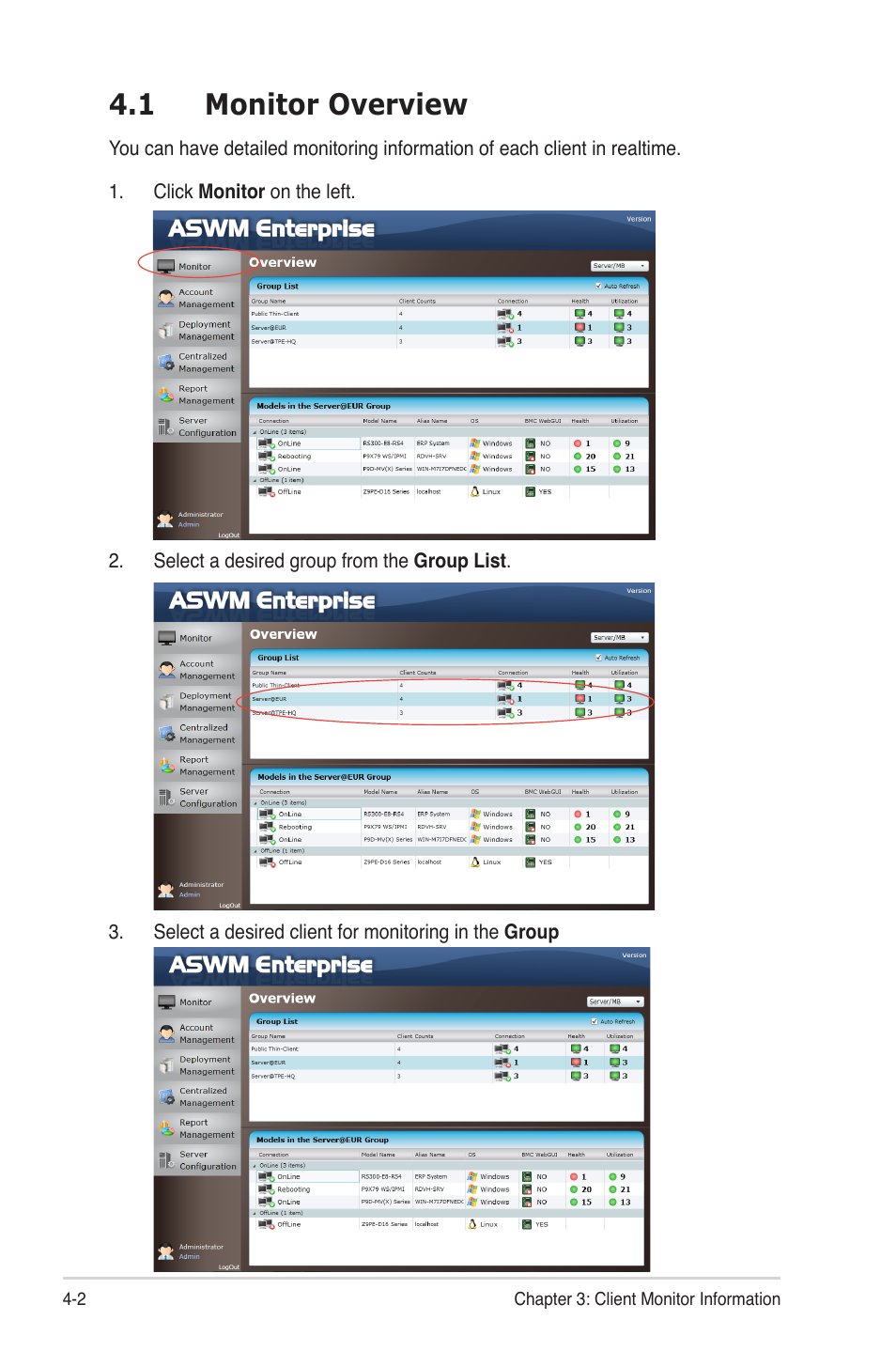 1 monitor overview, 1 monitor overview -2 | Asus TC715 User Manual | Page 66 / 106