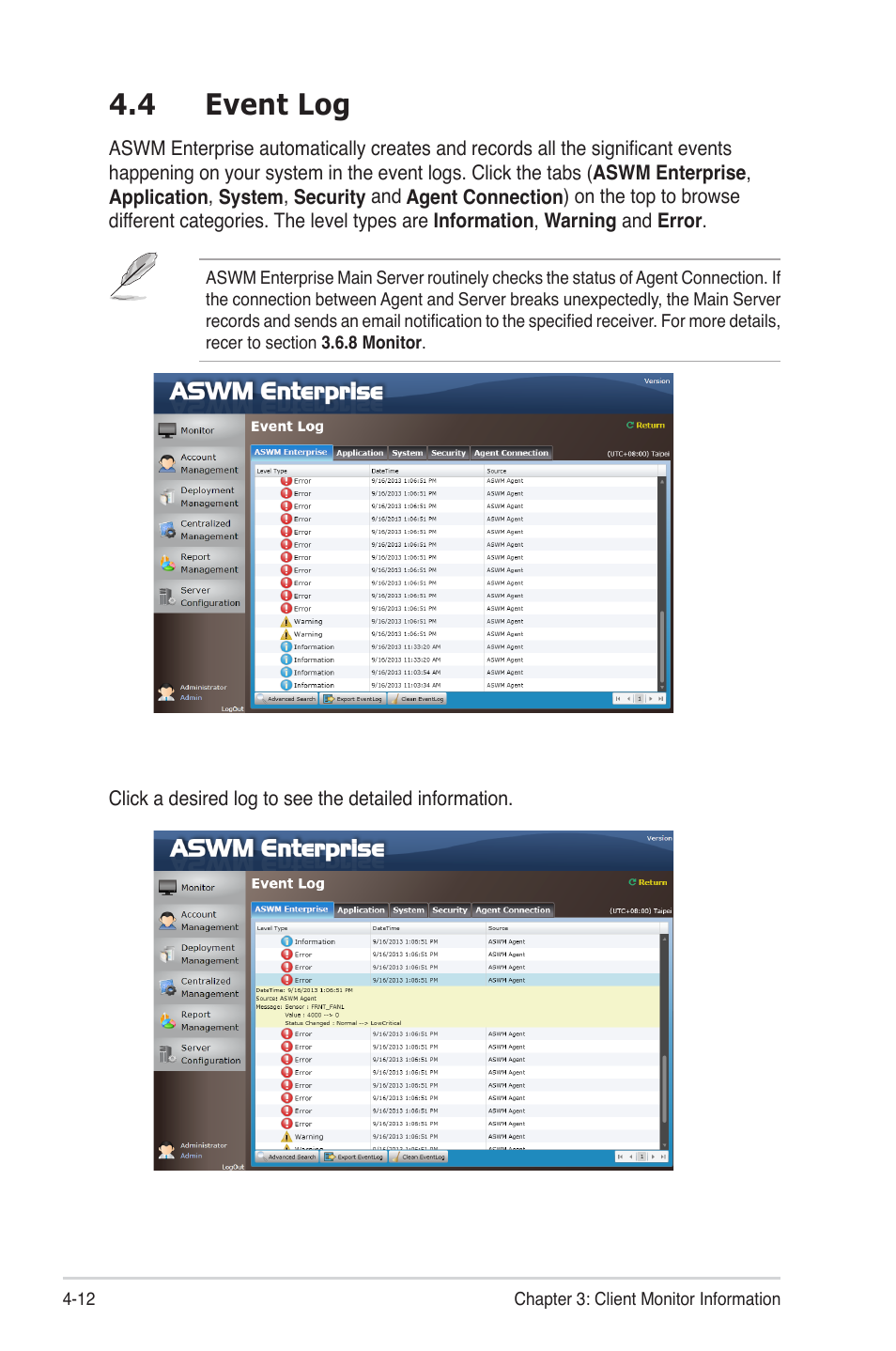4 event log, 4 event log -12 | Asus TC715 User Manual | Page 76 / 106