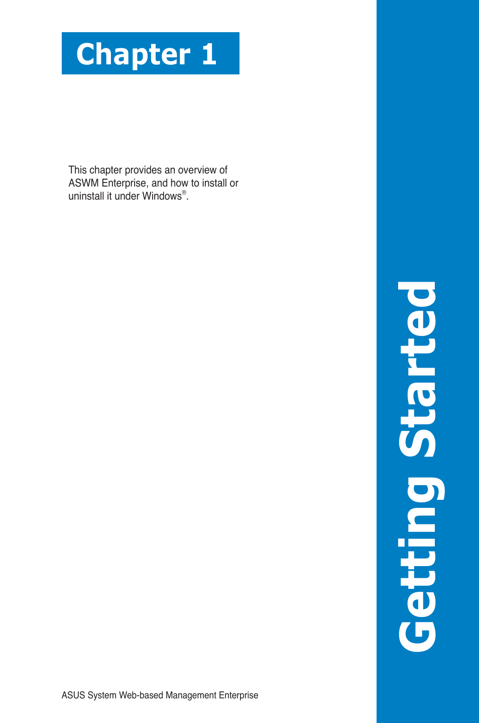 Getting started, Chapter 1 | Asus TC715 User Manual | Page 8 / 106