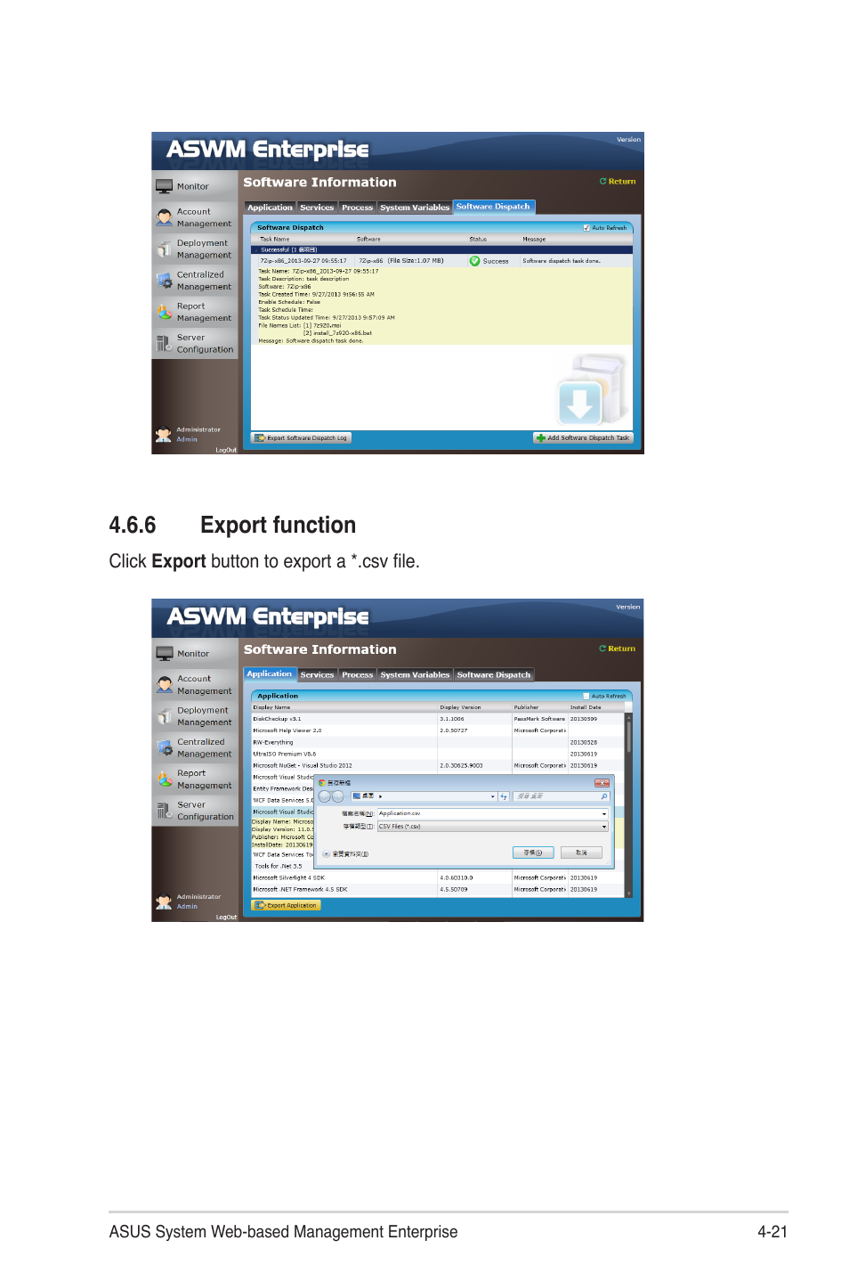 6 export function, Export function -21 | Asus TC715 User Manual | Page 85 / 106