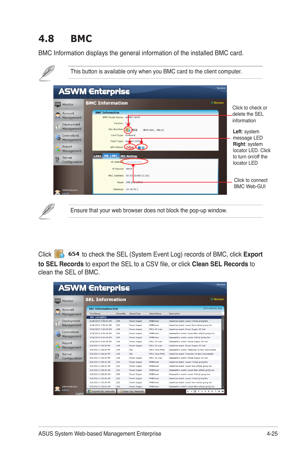 8 bmc, 8 bmc -25 | Asus TC715 User Manual | Page 89 / 106