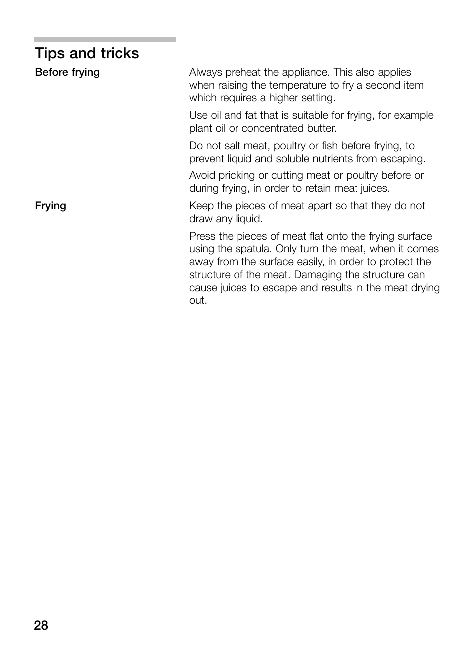 Tips and tricks | Neff N54K40N0 User Manual | Page 28 / 64