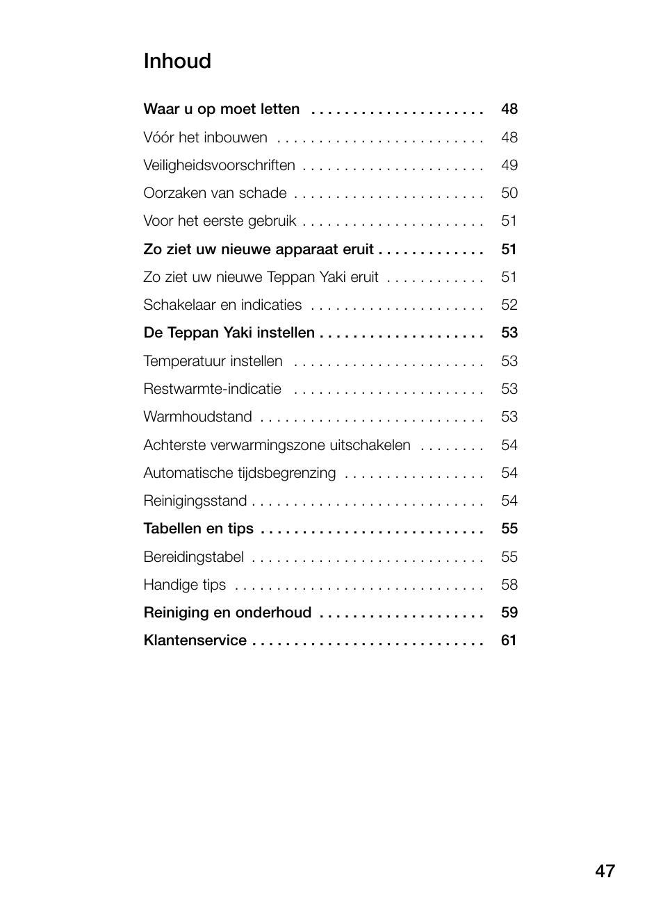 Inhoud | Neff N54K40N0 User Manual | Page 47 / 64