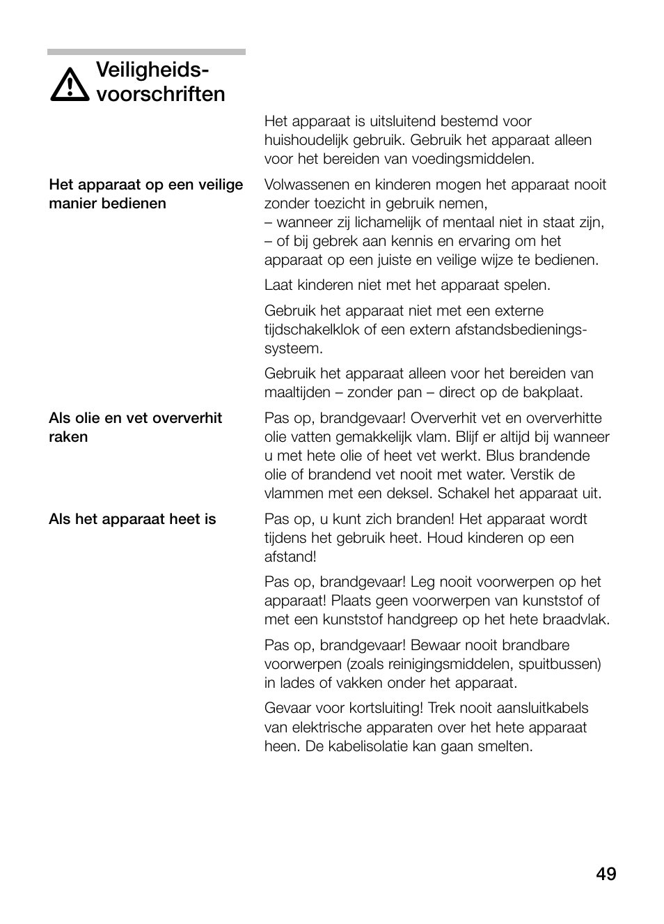 Veiligheids, Voorschriften | Neff N54K40N0 User Manual | Page 49 / 64