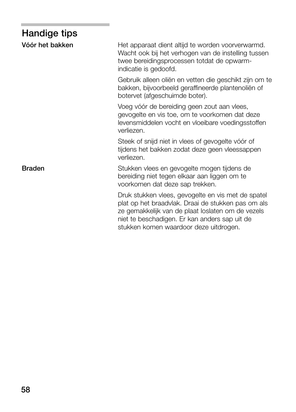 Handige tips | Neff N54K40N0 User Manual | Page 58 / 64