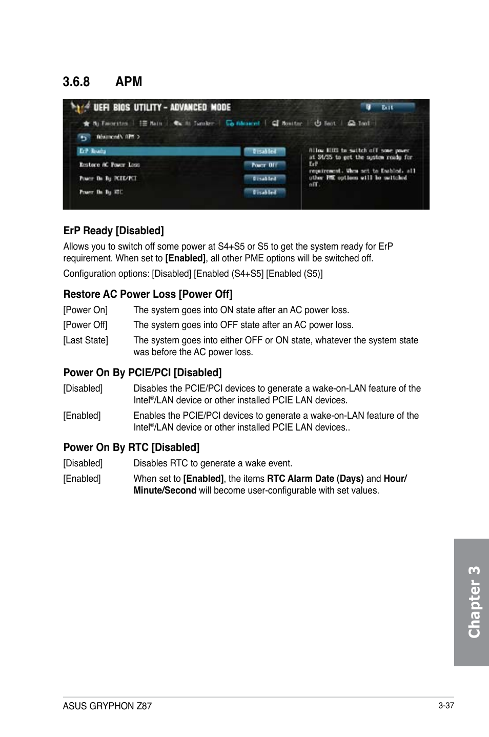 8 apm, Apm -37, Chapter 3 | Asus GRYPHON Z87 User Manual | Page 105 / 168