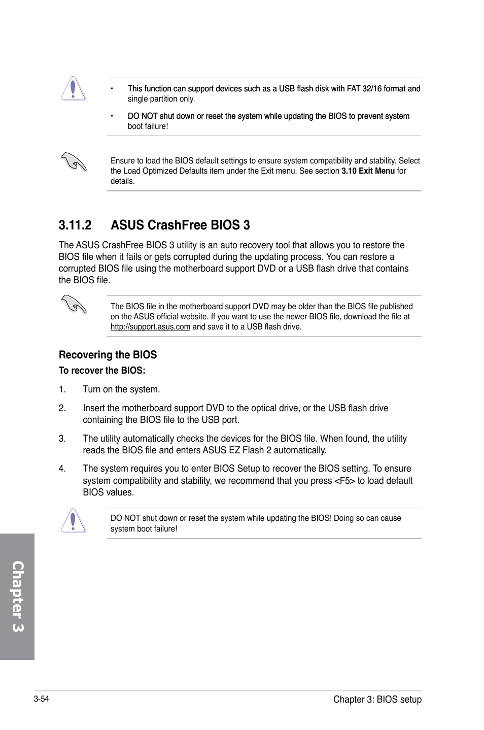 Chapter 3, 2 asus crashfree bios 3 | Asus GRYPHON Z87 User Manual | Page 122 / 168