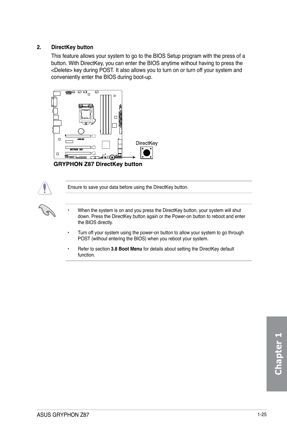 Chapter 1 | Asus GRYPHON Z87 User Manual | Page 39 / 168