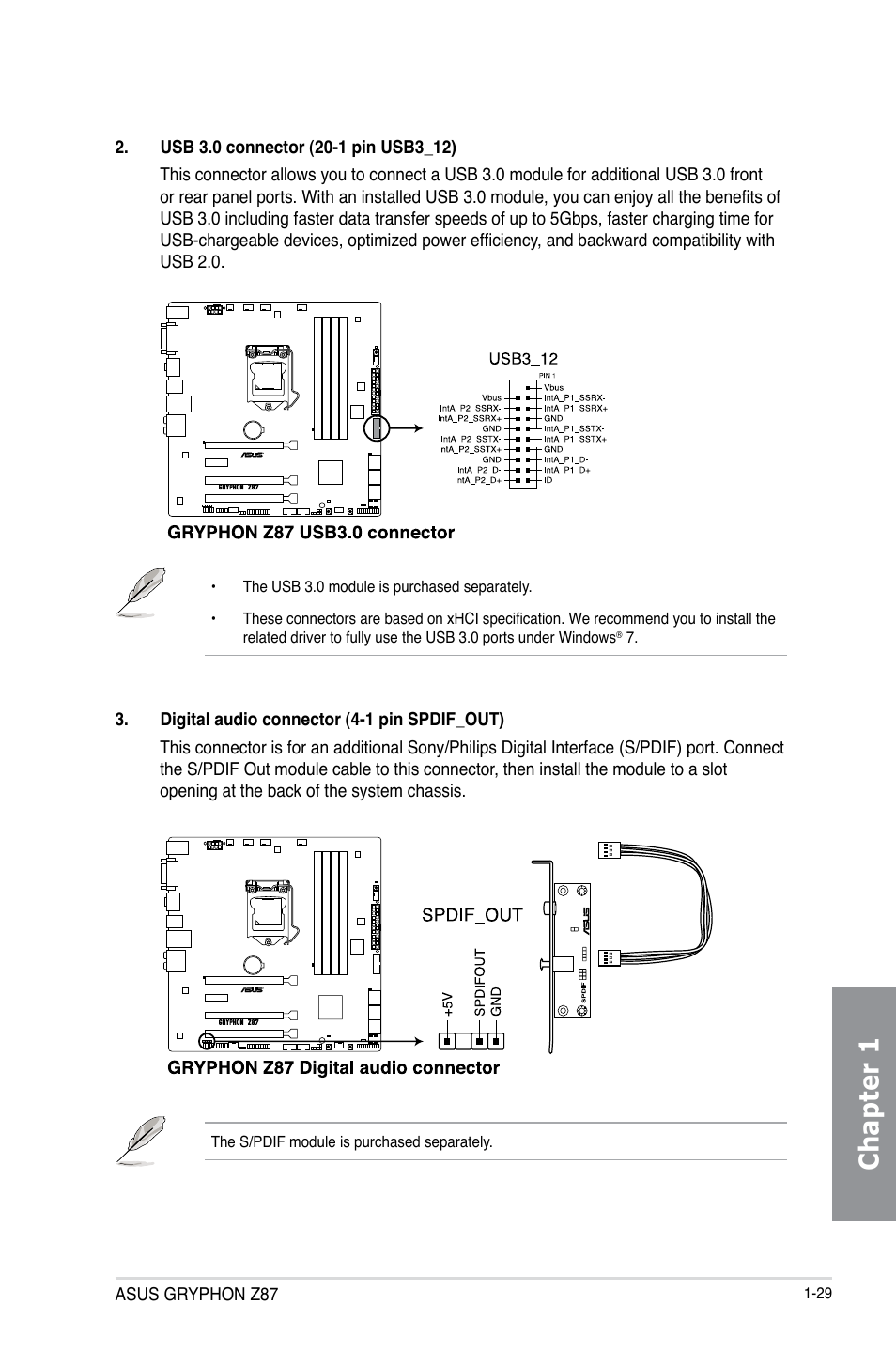 Chapter 1 | Asus GRYPHON Z87 User Manual | Page 43 / 168