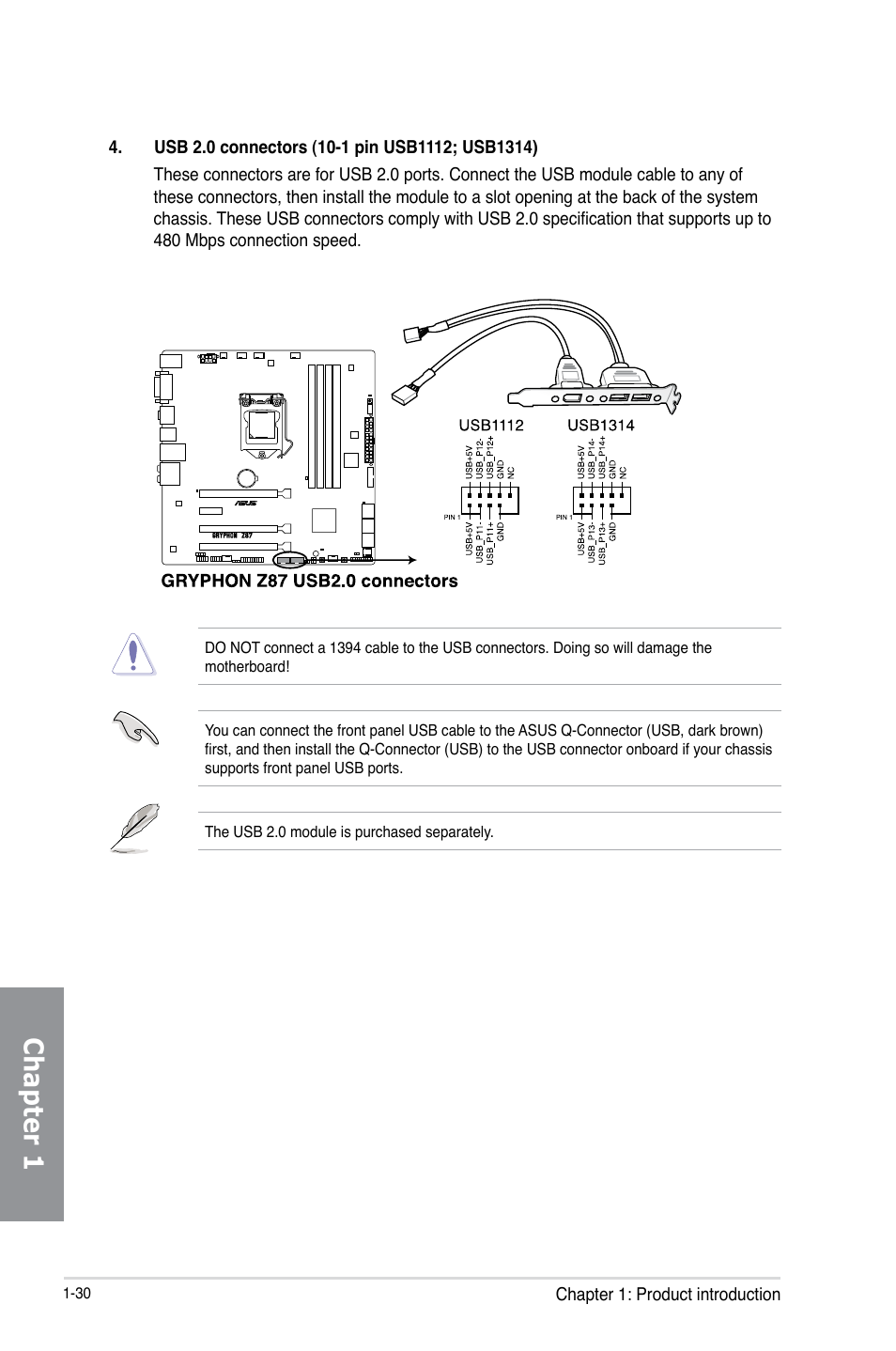 Chapter 1 | Asus GRYPHON Z87 User Manual | Page 44 / 168