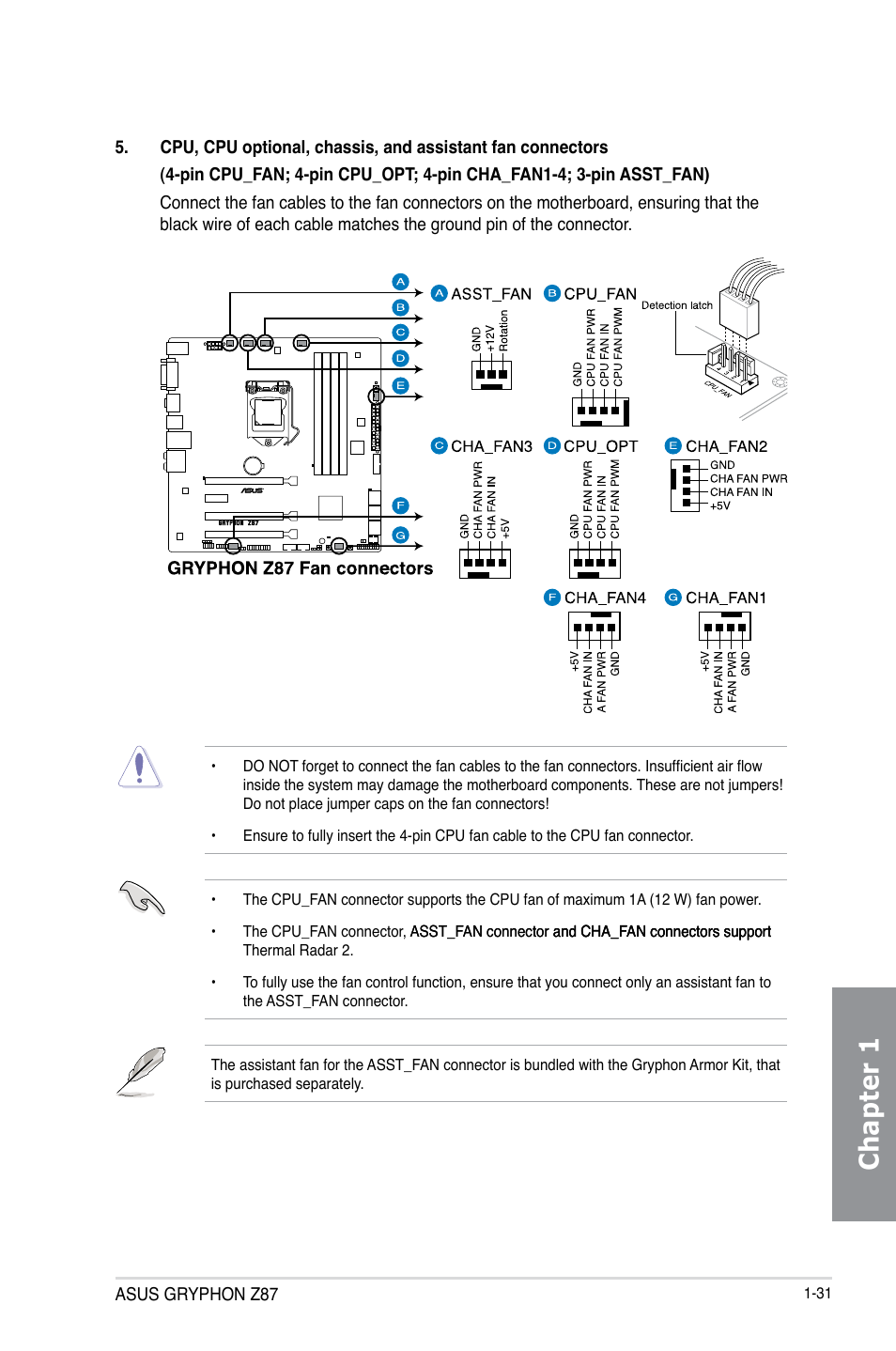 Chapter 1 | Asus GRYPHON Z87 User Manual | Page 45 / 168