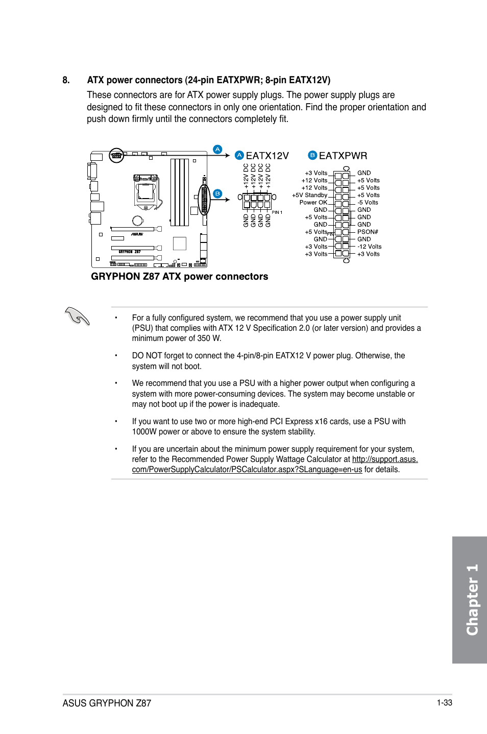 Chapter 1 | Asus GRYPHON Z87 User Manual | Page 47 / 168