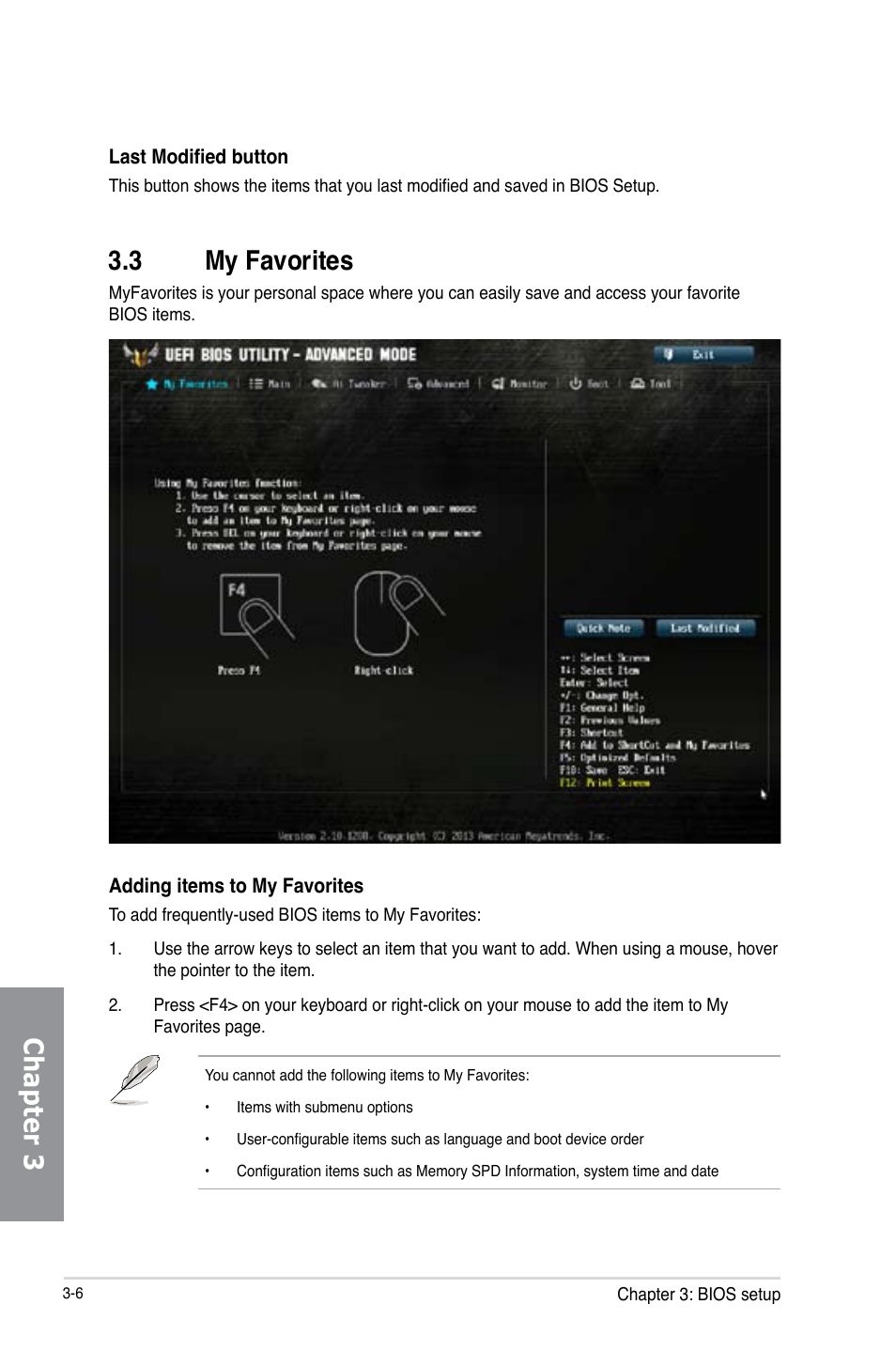 3 my favorites, My favorites -6, Chapter 3 3.3 my favorites | Asus GRYPHON Z87 User Manual | Page 74 / 168