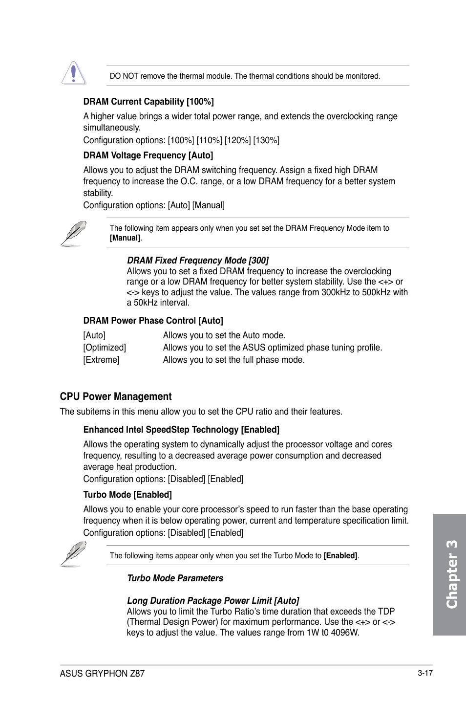 Chapter 3 | Asus GRYPHON Z87 User Manual | Page 85 / 168