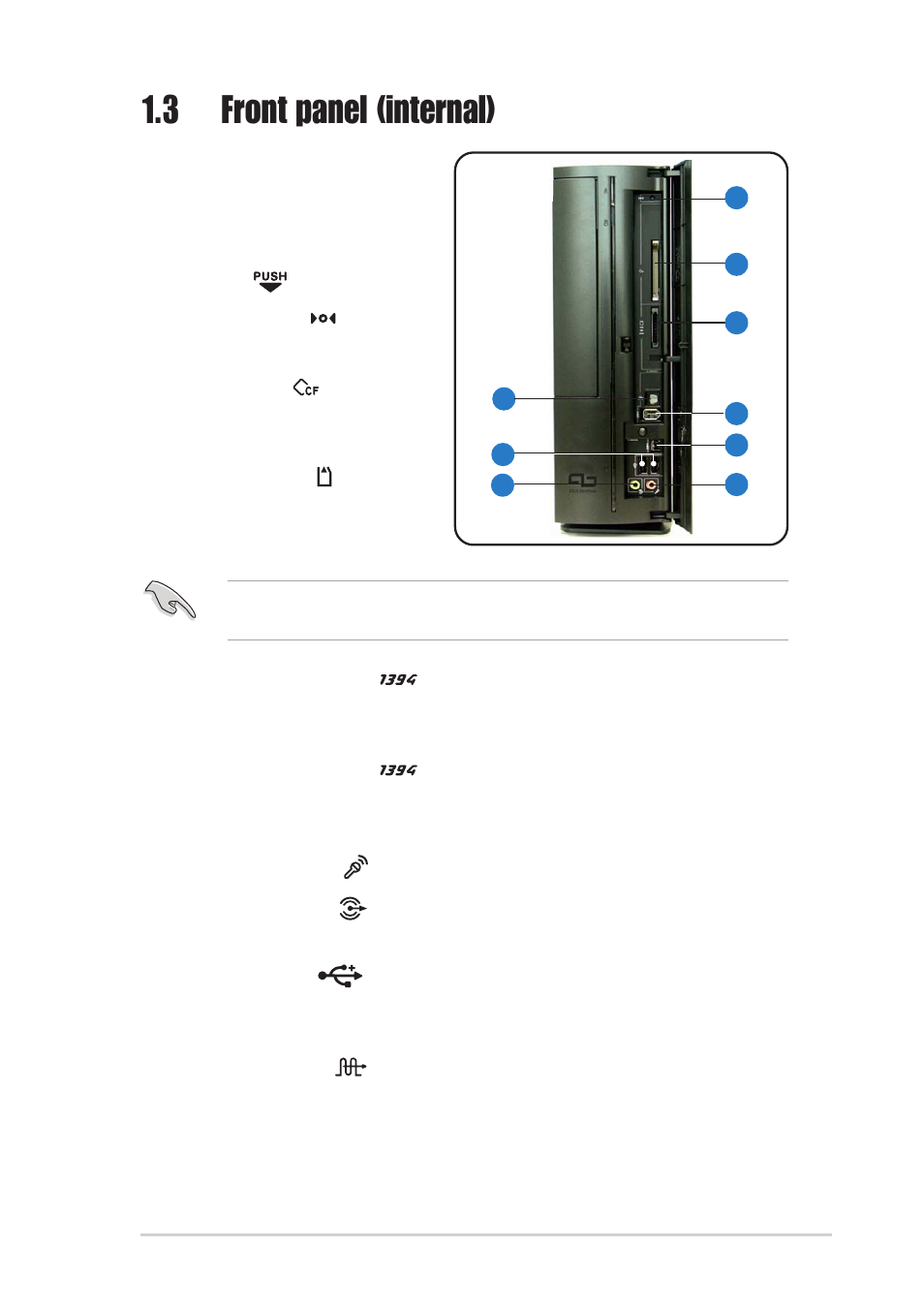 3 front panel (internal) | Asus P1-AH1 User Manual | Page 13 / 94