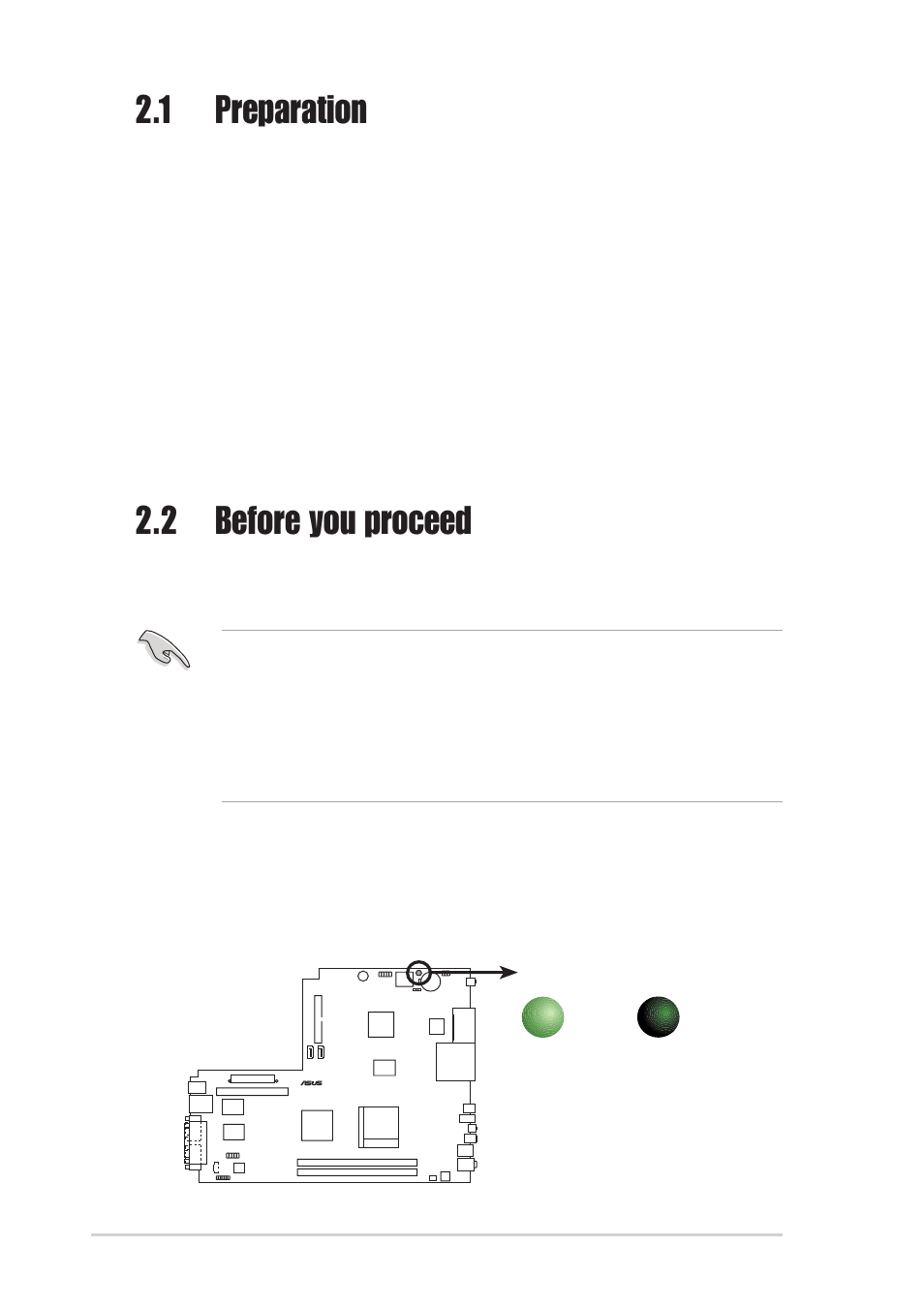 1 preparation, 2 before you proceed, Basic components to install | Tool | Asus P1-AH1 User Manual | Page 18 / 94