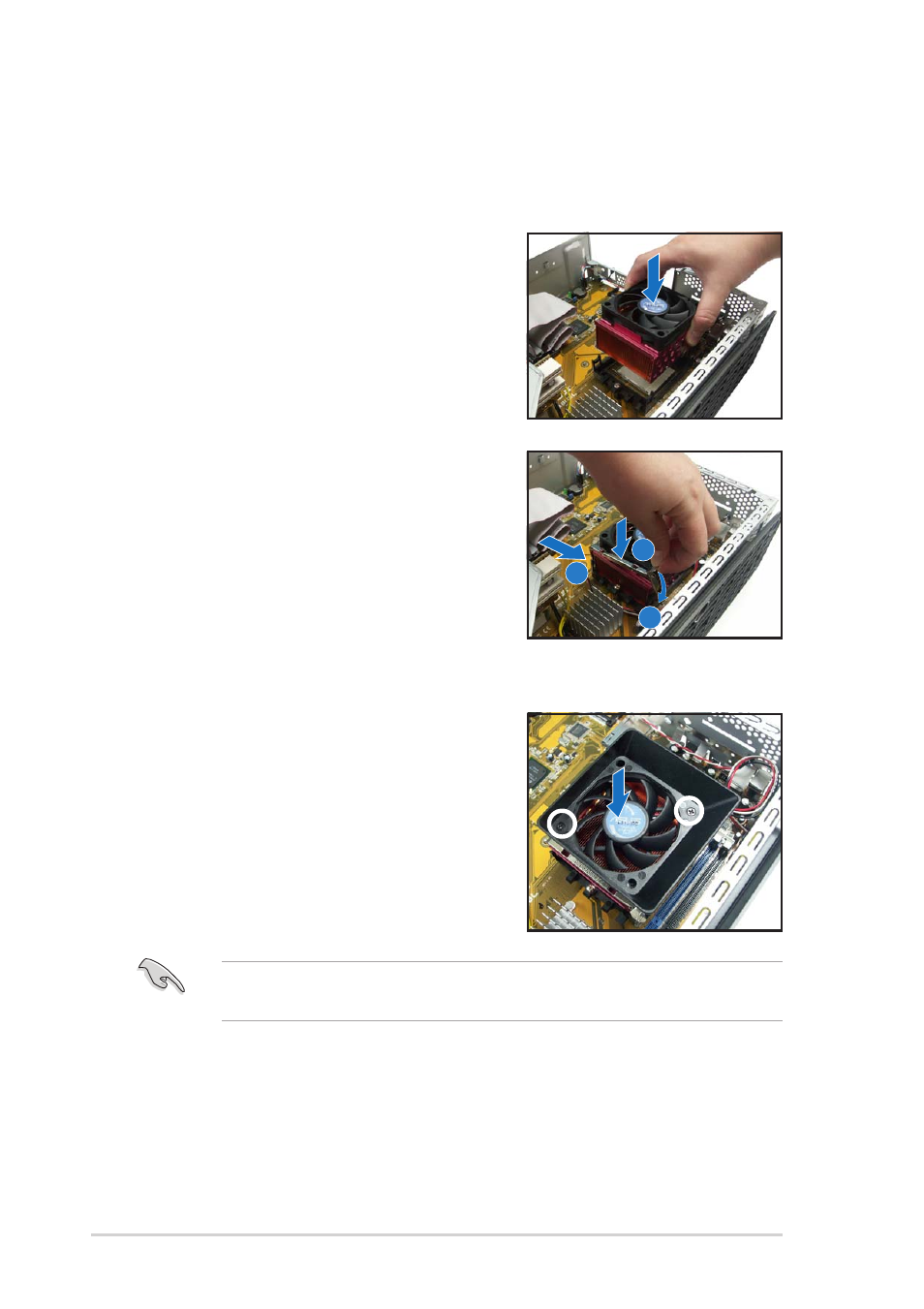 3 reinstalling the cpu fan and heatsink assembly | Asus P1-AH1 User Manual | Page 24 / 94