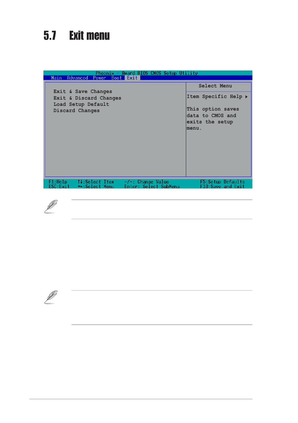 7 exit menu | Asus P1-AH1 User Manual | Page 92 / 94