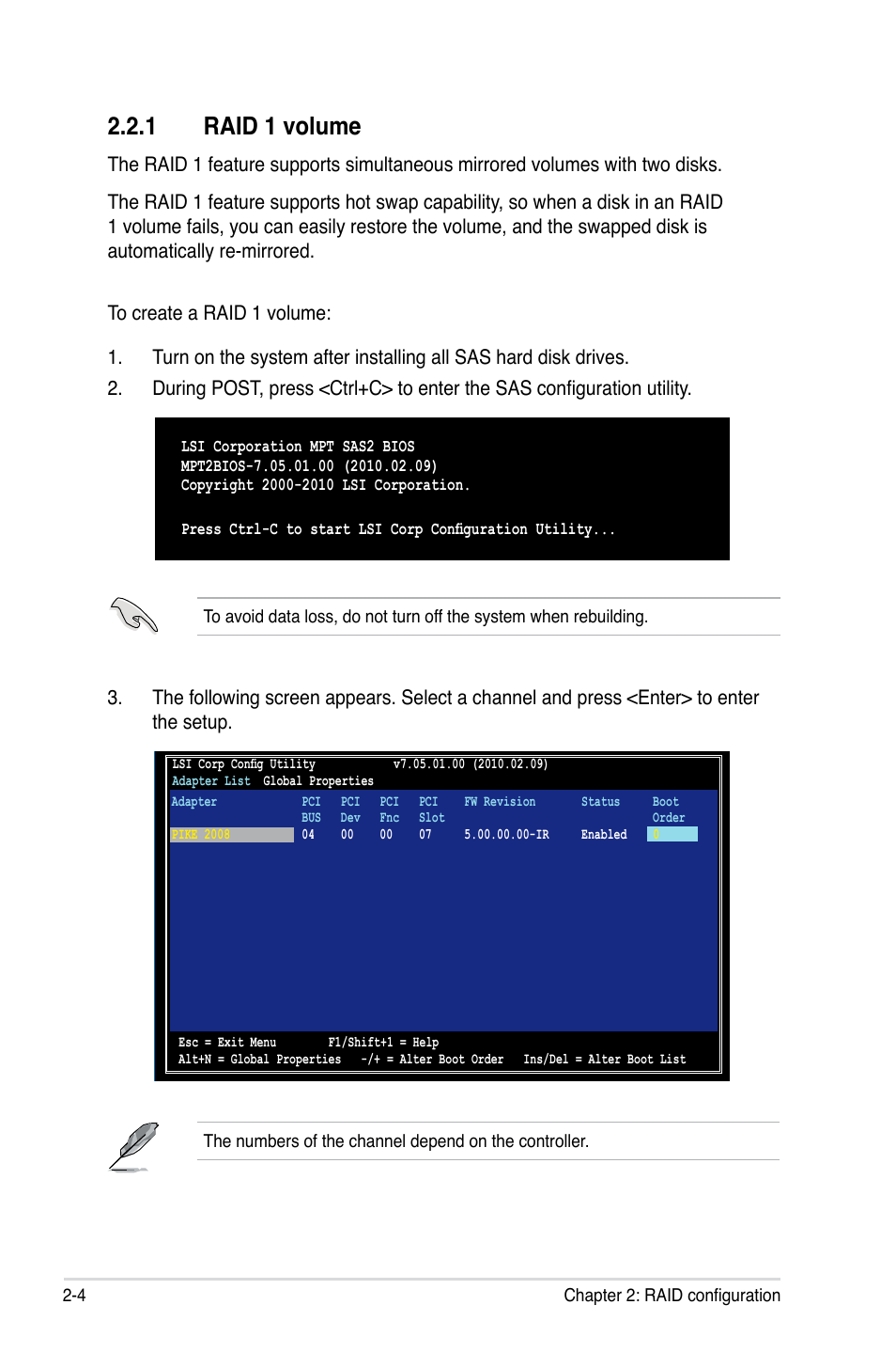 1 raid 1 volume, Raid 1 volume -4 | Asus PIKE 2008 User Manual | Page 18 / 60