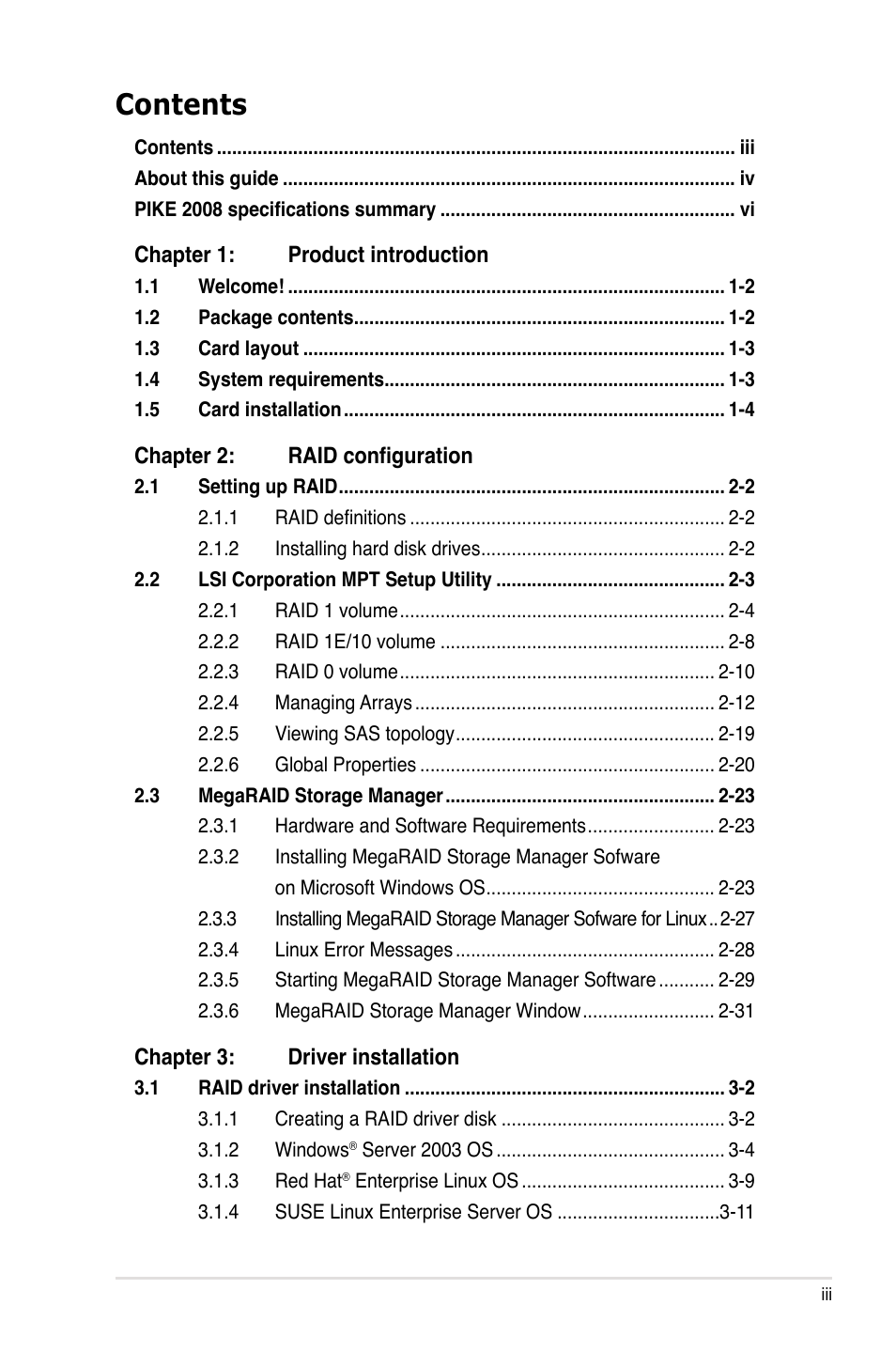 Asus PIKE 2008 User Manual | Page 3 / 60