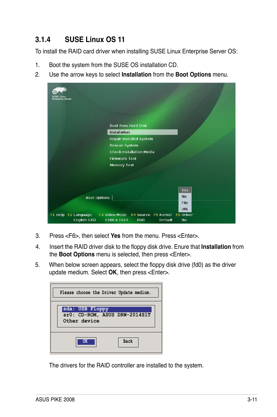 4 suse linux enterprise server os, Suse linux enterprise server os -11, 4 suse linux os 11 | Asus PIKE 2008 User Manual | Page 59 / 60