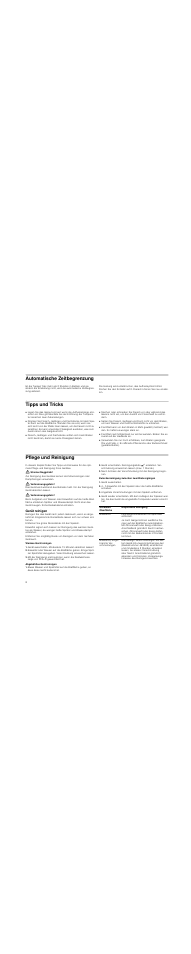 Automatische zeitbegrenzung, Tipps und tricks, Pflege und reinigung | Stromschlaggefahr, Verbrennungsgefahr, Gerät reinigen, Warmes gerät reinigen, Abgekühltes gerät reinigen, Zwischenreinigung zwischen zwei bratvorgängen, Gerät ausschalten | Neff N54K40N0 User Manual | Page 8 / 32