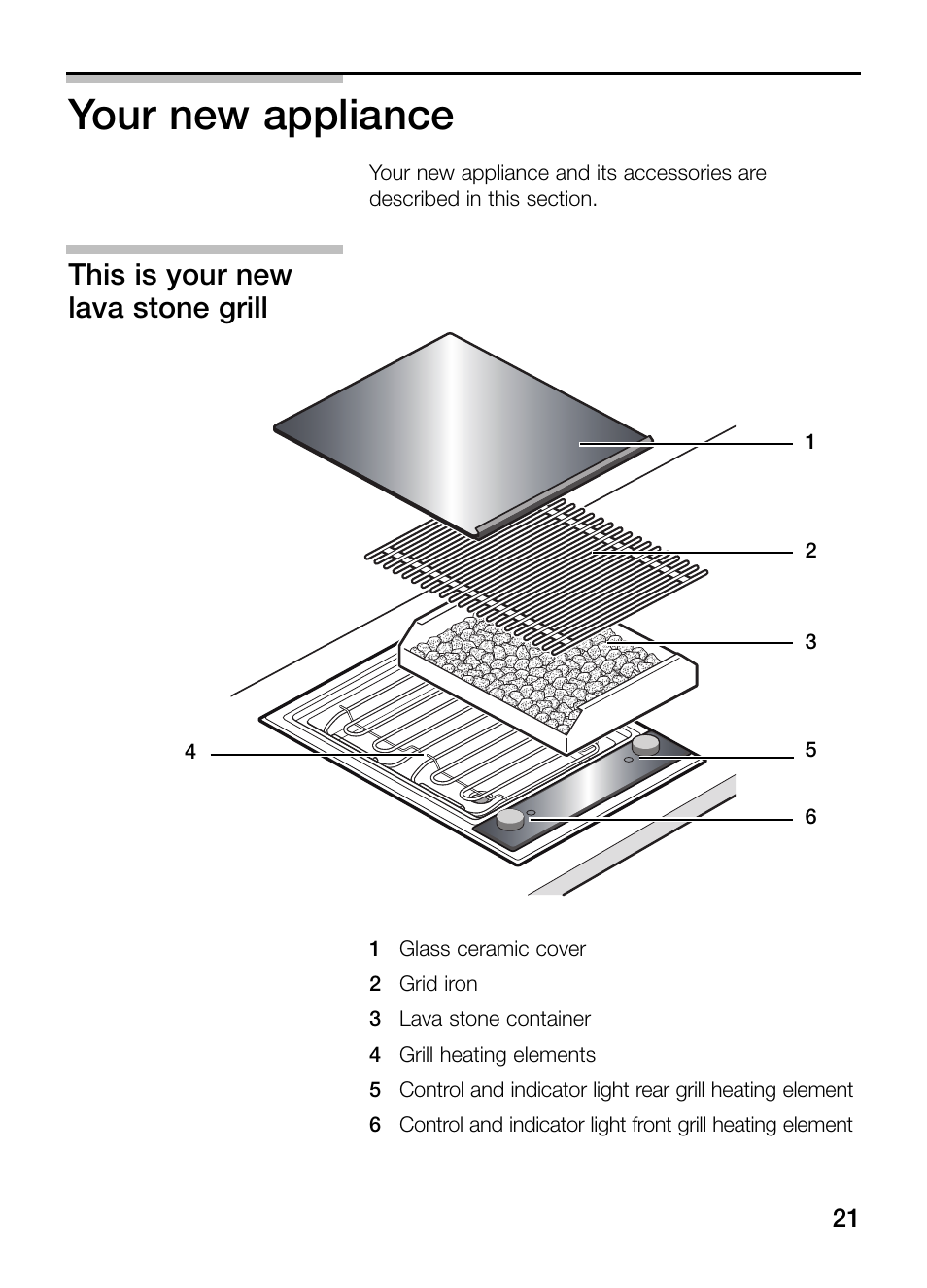 Your new appliance, This is your new lava stone grill | Neff N64K40N0 User Manual | Page 21 / 124