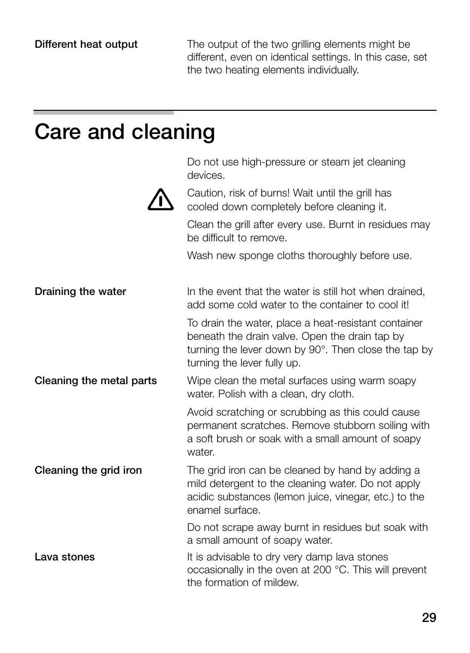 Care and cleaning | Neff N64K40N0 User Manual | Page 29 / 124