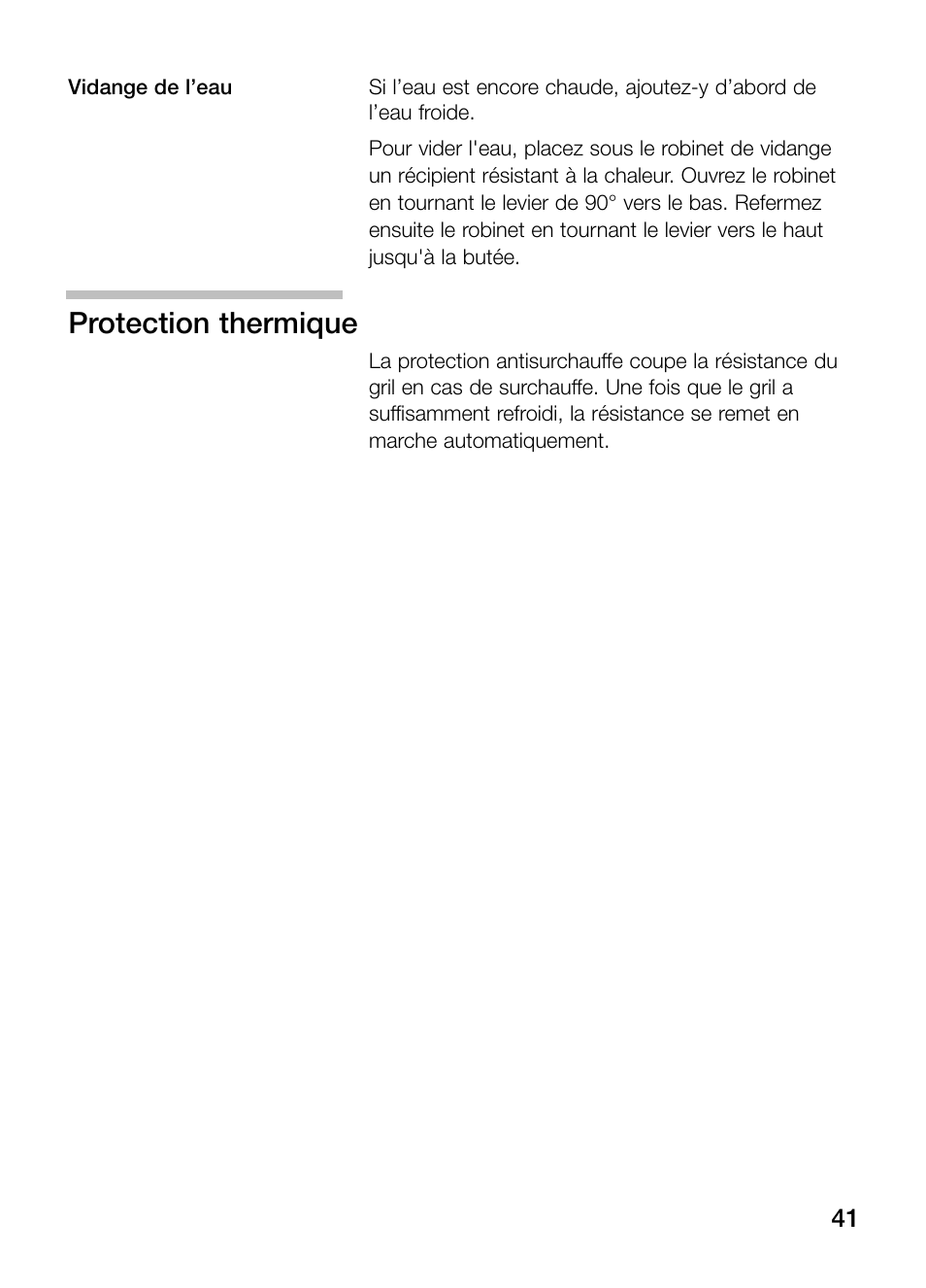 Protection thermique | Neff N64K40N0 User Manual | Page 41 / 124