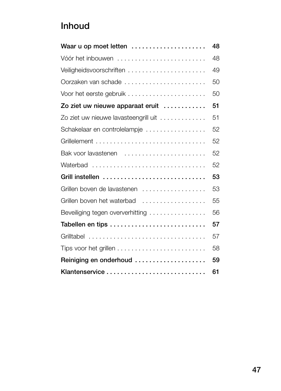 Inhoud | Neff N64K40N0 User Manual | Page 47 / 124