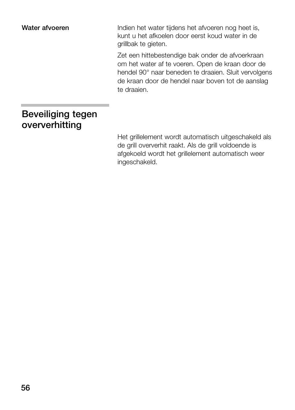 Beveiliging tegen oververhitting | Neff N64K40N0 User Manual | Page 56 / 124