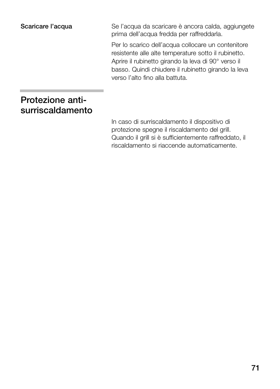 Protezione anti- surriscaldamento | Neff N64K40N0 User Manual | Page 71 / 124