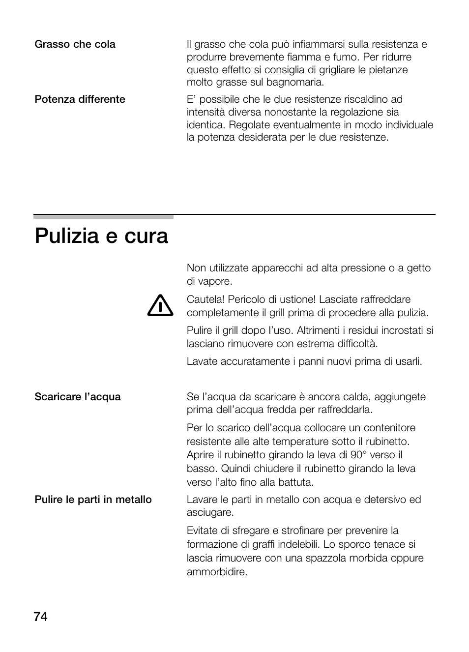 Pulizia e cura | Neff N64K40N0 User Manual | Page 74 / 124