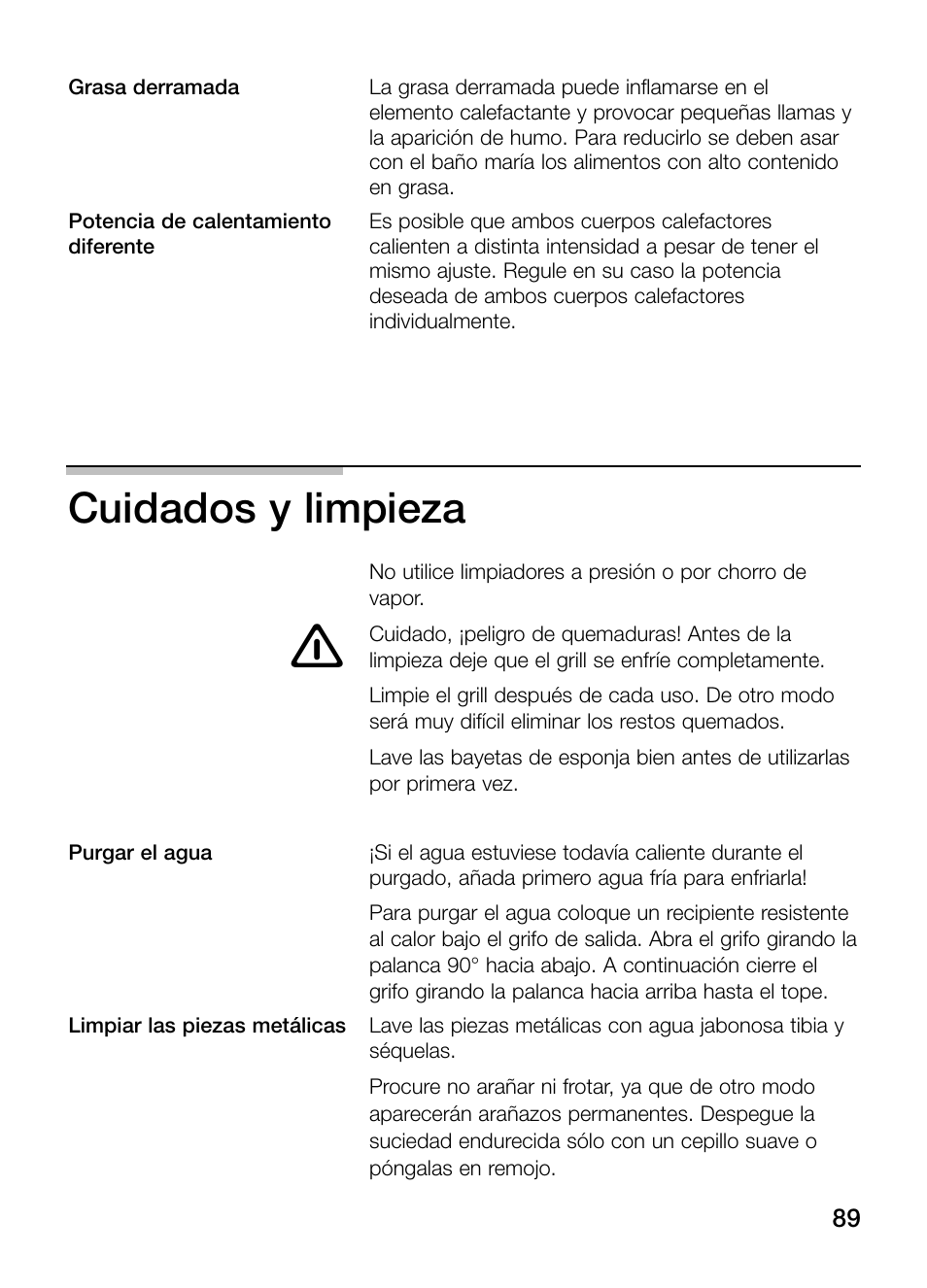 Cuidados y limpieza | Neff N64K40N0 User Manual | Page 89 / 124