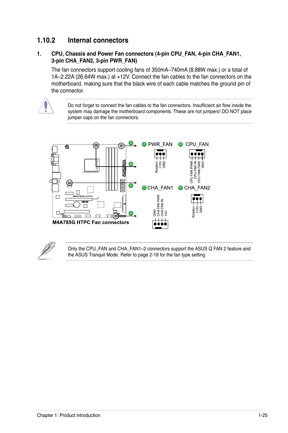 2 internal connectors, 2 internal connectors -25 | Asus M4A785G HTPC/RC User Manual | Page 37 / 72