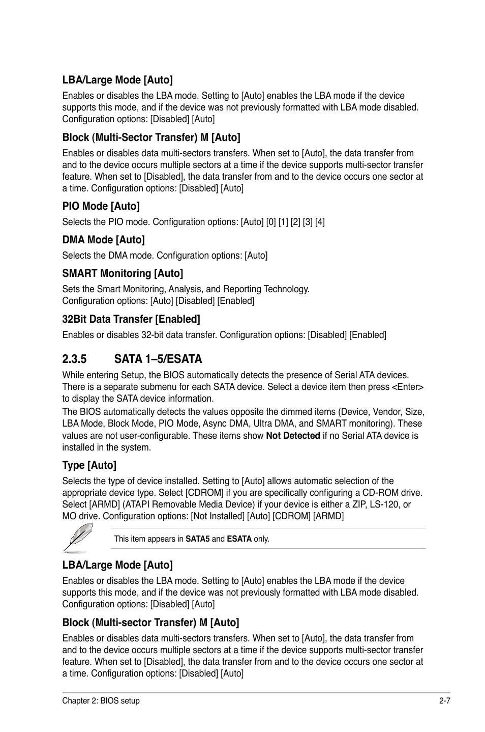 5 sata 1–5/esata, Sata 1–5/esata -7 | Asus M4A785G HTPC/RC User Manual | Page 57 / 72