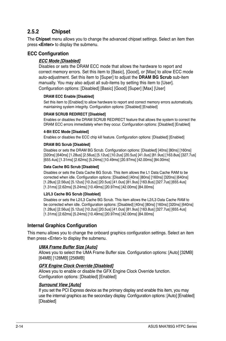 2 chipset, Chipset -14 | Asus M4A785G HTPC/RC User Manual | Page 64 / 72