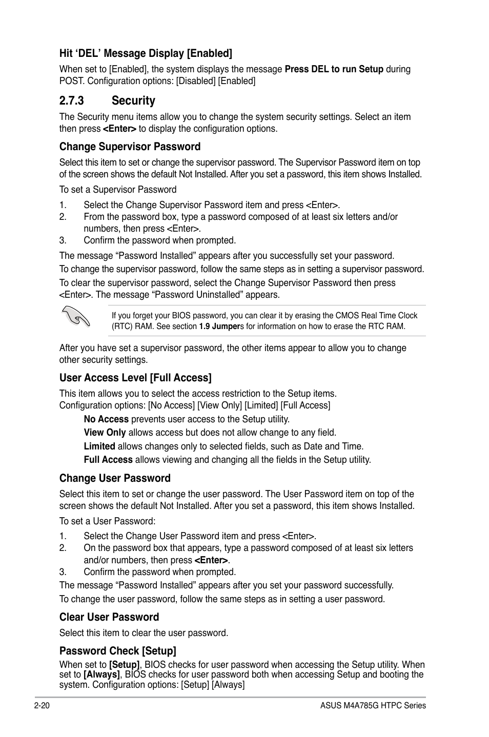 3 security, Security -20 | Asus M4A785G HTPC/RC User Manual | Page 70 / 72