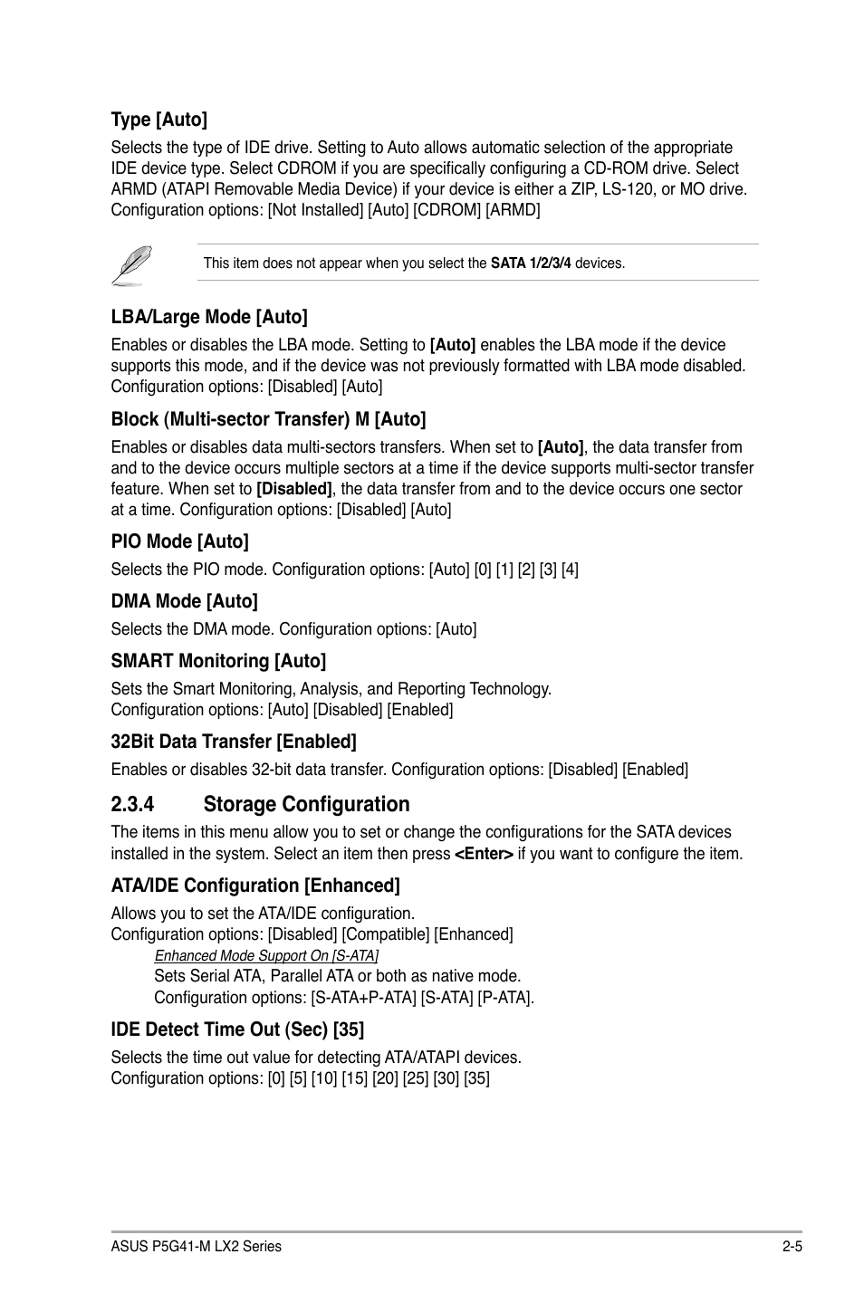 4 storage configuration, Storage configuration -5 | Asus P5G41-M LX2/GB User Manual | Page 31 / 40