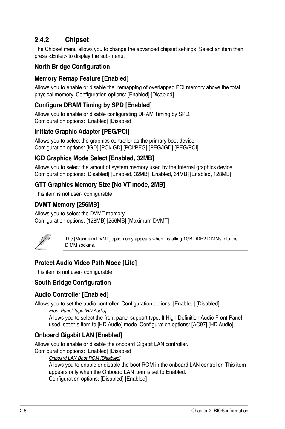 2 chipset, Chipset -8 | Asus P5G41-M LX2/GB User Manual | Page 34 / 40