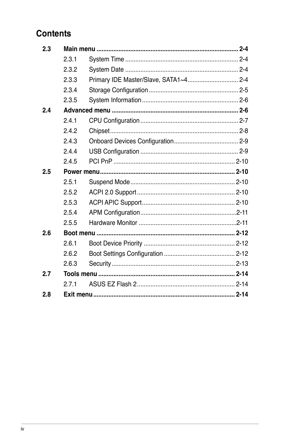 Asus P5G41-M LX2/GB User Manual | Page 4 / 40