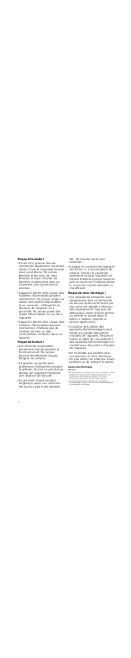 Risque d'incendie, Risque de brûlure, Risque de choc électrique | Causes des dommages, Attention, Risque généré par l'emploi d'accessoires inadaptés | Neff N64K40N0 User Manual | Page 16 / 36