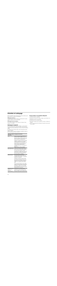 Entretien et nettoyage, M risque de brûlure, M risque de choc électrique | Nettoyage de l'appareil, Ne pas utiliser ces produits nettoyants | Neff N64K40N0 User Manual | Page 20 / 36