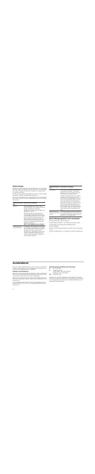 Gerät reinigen, Diese reinigungsmittel nicht verwenden, Kundendienst | Reparaturauftrag und beratung bei störungen | Neff N64K40N0 User Manual | Page 8 / 36