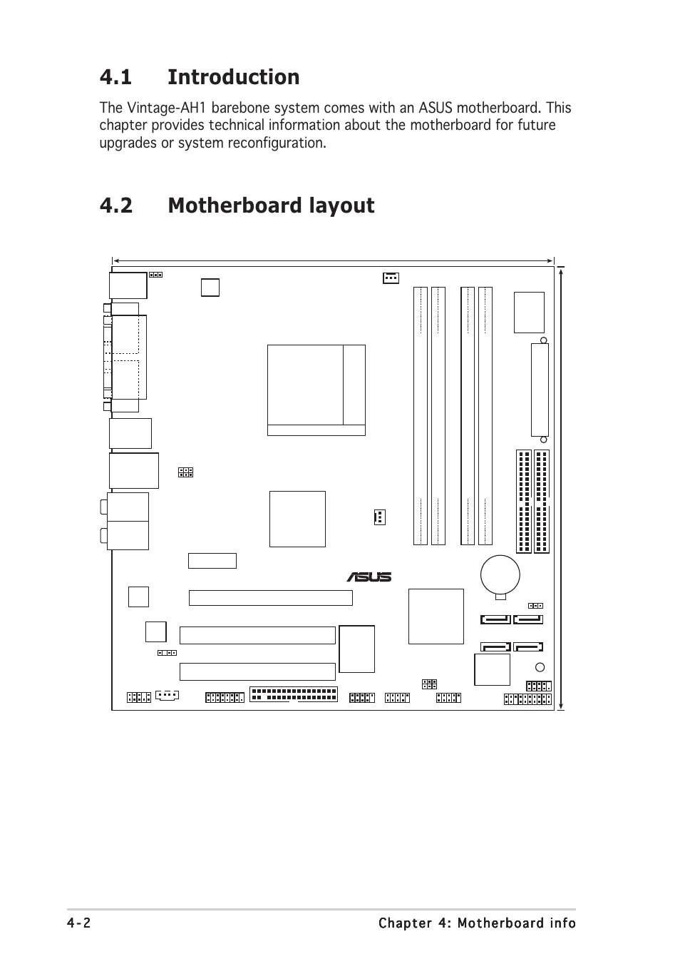 1 introduction, 2 motherboard layout, Socket 939 | Pci1, Super i/o, 5cm (9.6in), Pci2 | Asus Vintage-AH1 User Manual | Page 51 / 103