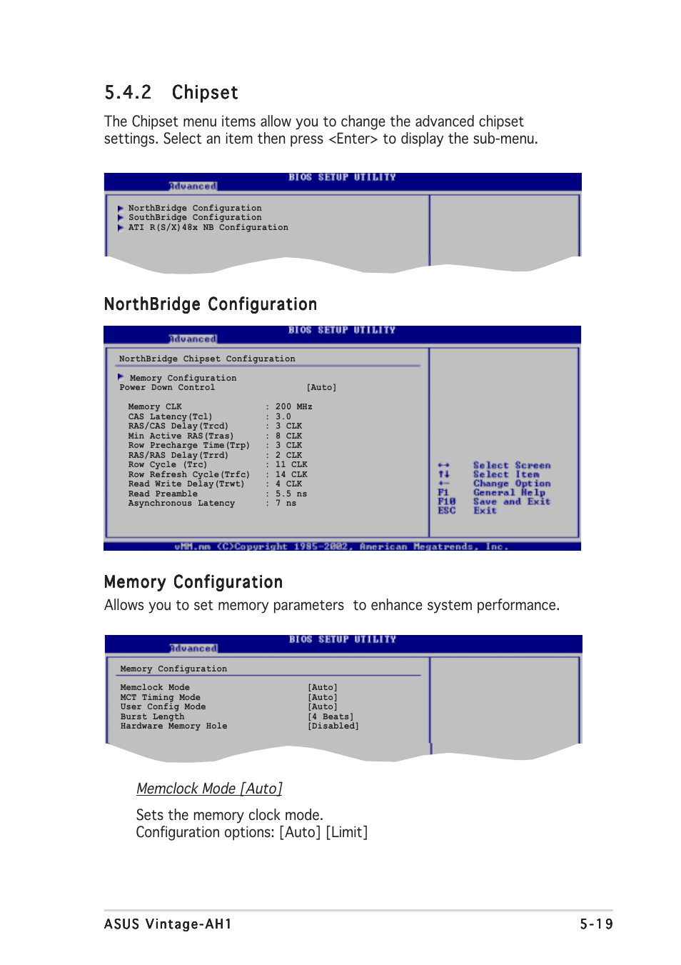 2 chipset chipset chipset chipset chipset, Northbridge configuration | Asus Vintage-AH1 User Manual | Page 82 / 103