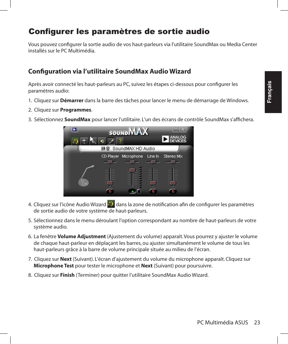 Configurer les paramètres de sortie audio | Asus Asteio D22 User Manual | Page 71 / 252